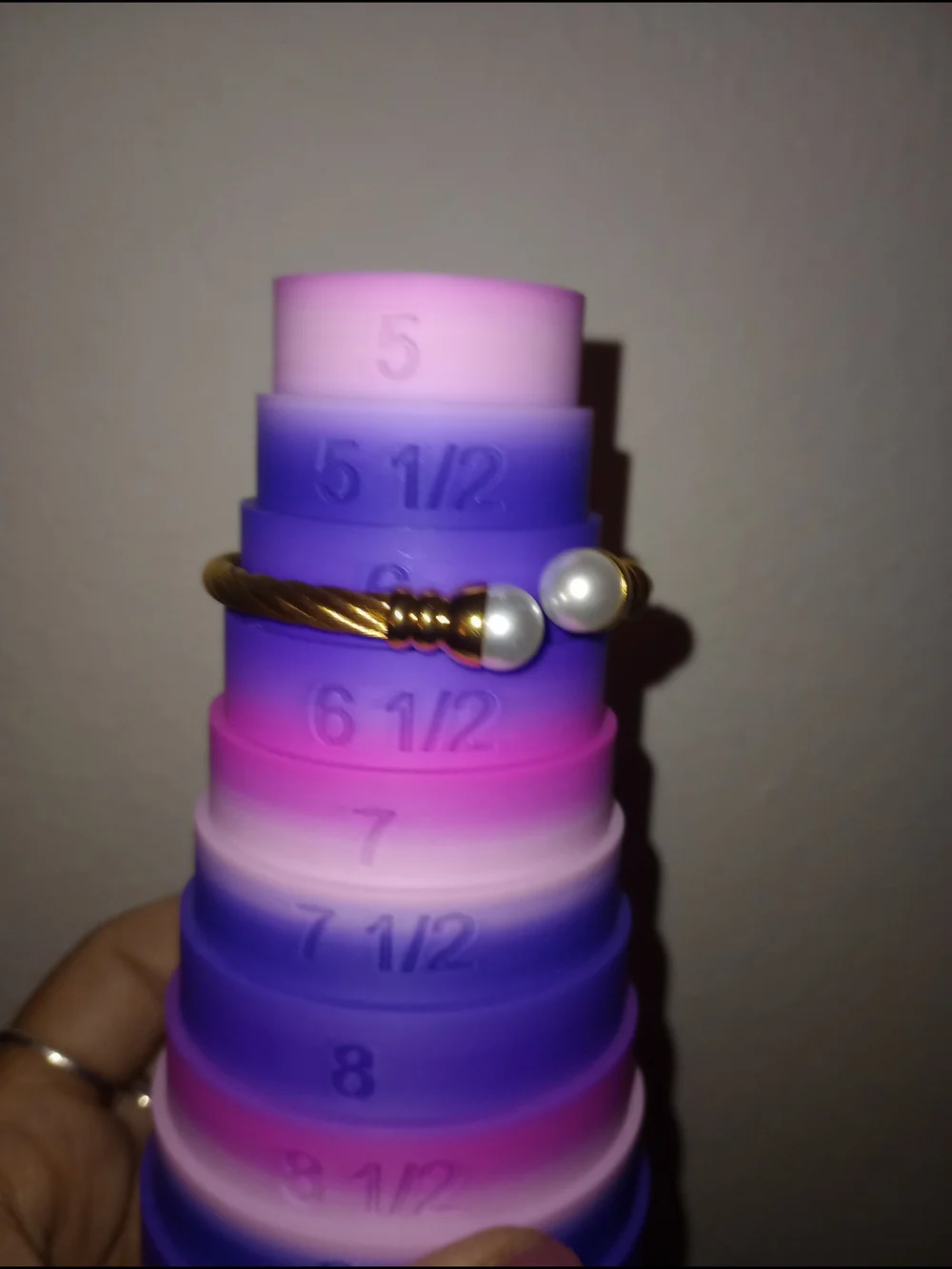 Gold-Tone Pearl Accent Cable Bangle Bracelet